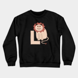 L is for Lion - Pink L Initial Crewneck Sweatshirt